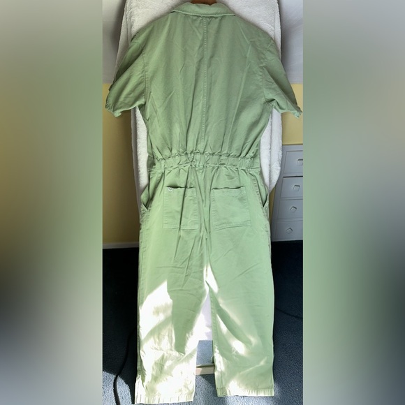 Big Bud Press Sage Green Unisex Jumpsuit Coverall Short Sleeve 3XL Wide Leg Boho - Picture 3 of 11